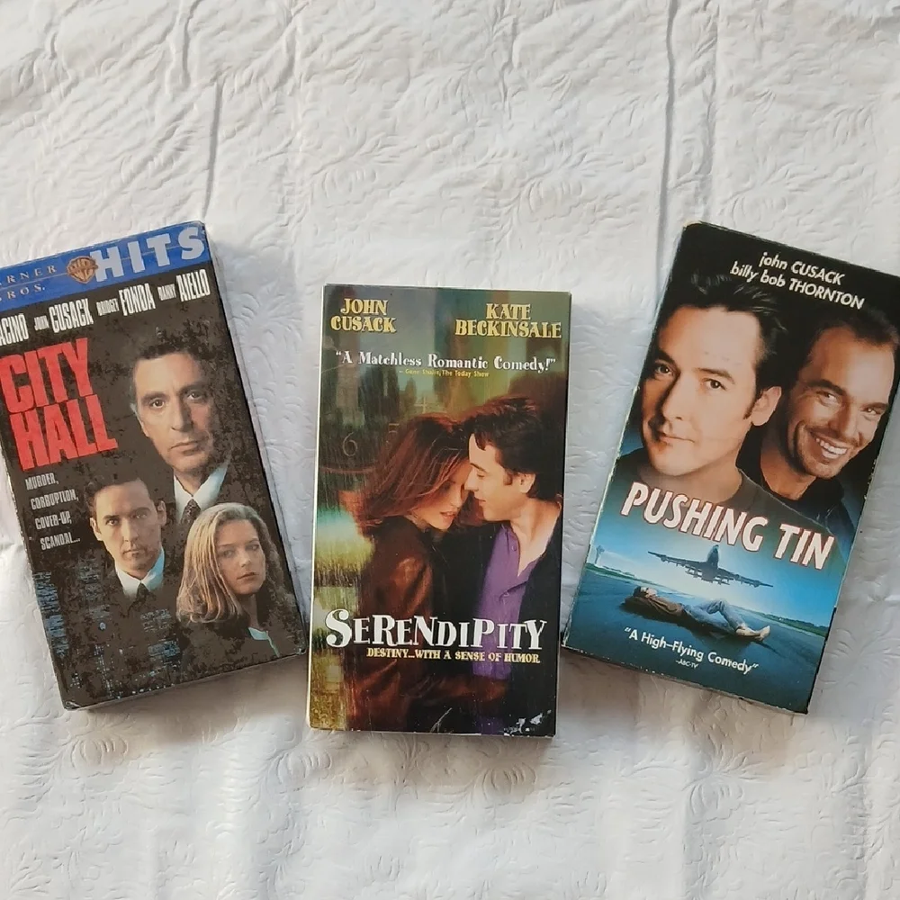 John Cusack VHS Movie Lot - Mixed Titles (Blue, Black, White)